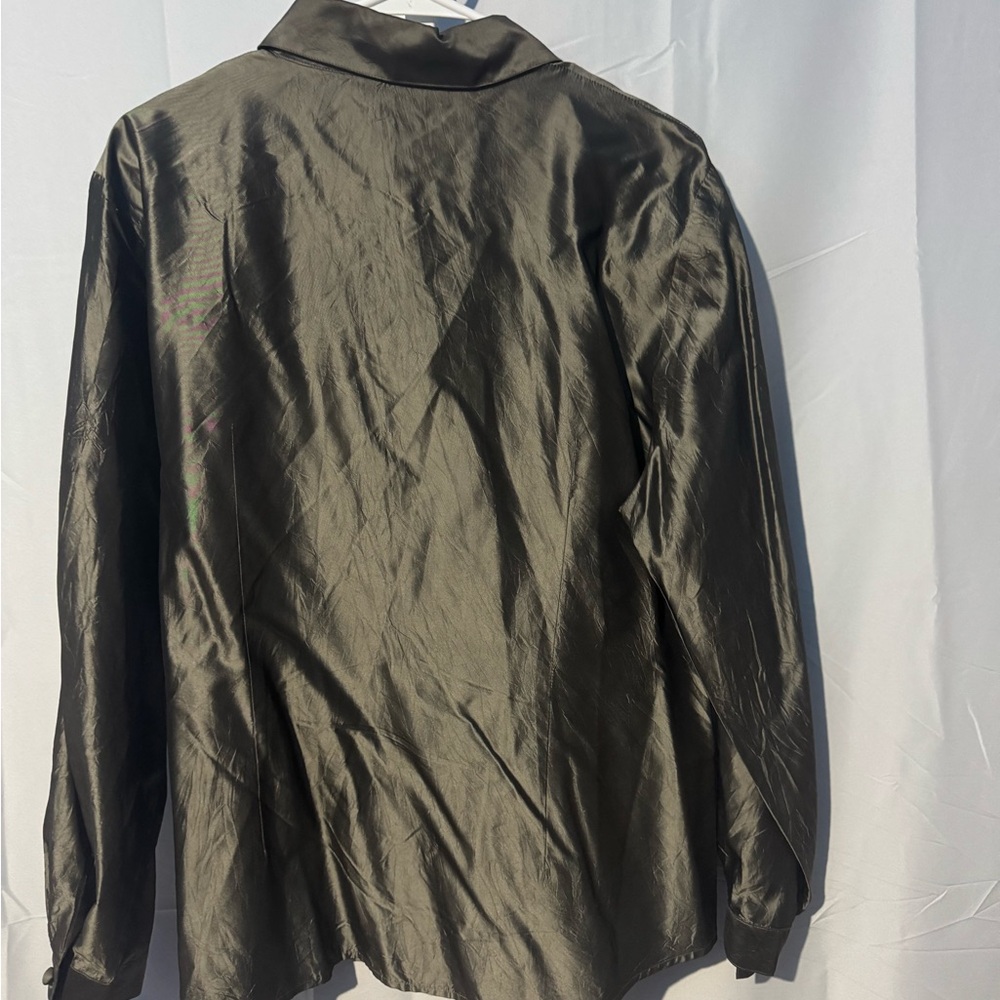 Barrie Pace LTd Button-Down 100% Silk Shirt Size 18 - Picture 3 of 4